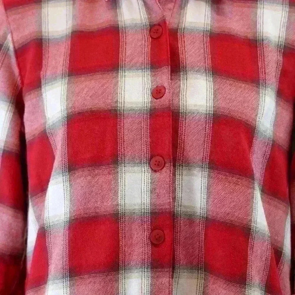 VINTAGE Riders by Lee Red & White Plaid Flannel Fleece Lined Shirt Size Small - Picture 8 of 9